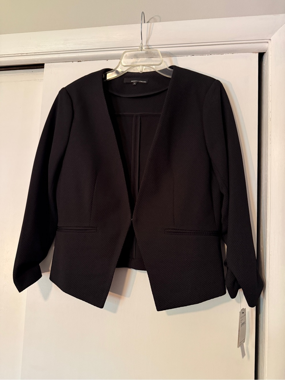 Nordstrom Black Open-Front Textured Blazer
